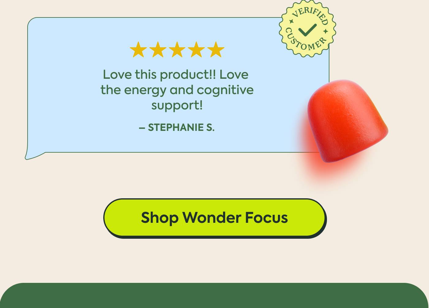 “Love this product!! Love the energy and cognitive support!” - Karen | Shop Wonder Focus