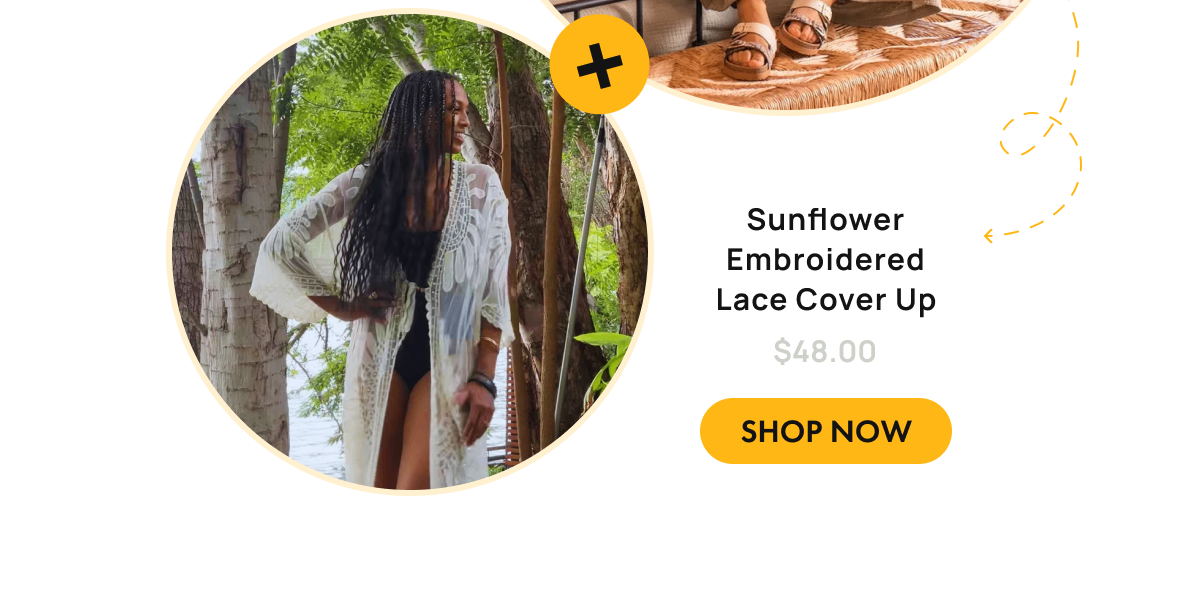 Sunflower Embroidered Lace Cover Up