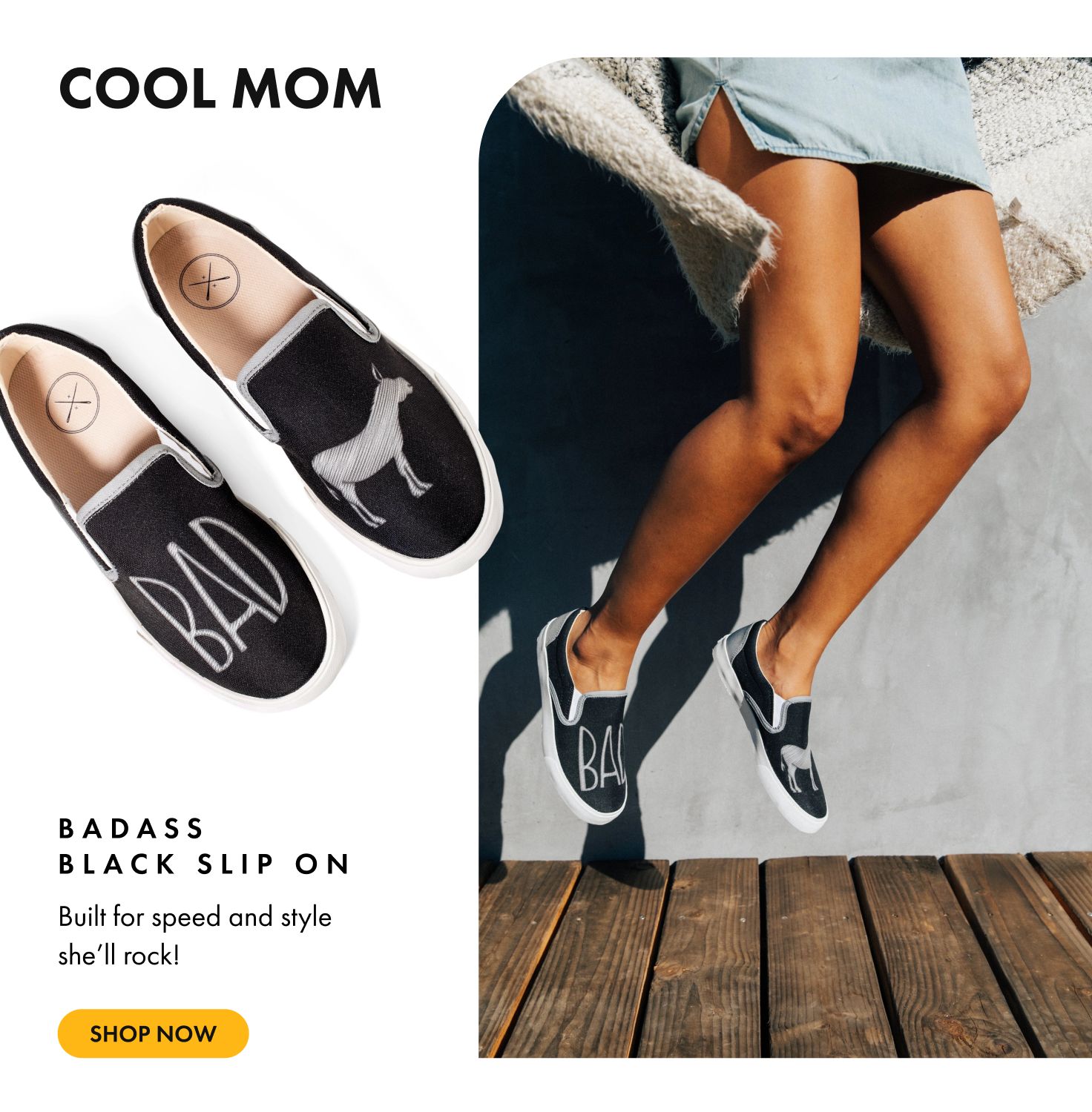 Badass Black Slip Ons