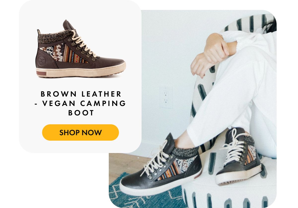 Brown Leather Vegan Camping Boot