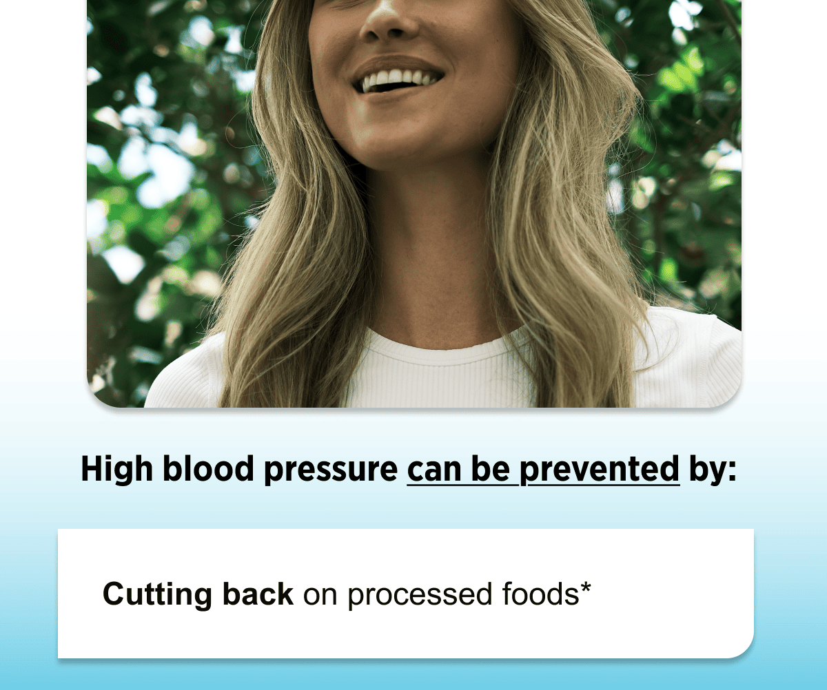 High Blood Pressure can be prevented by cutting back on processed foods