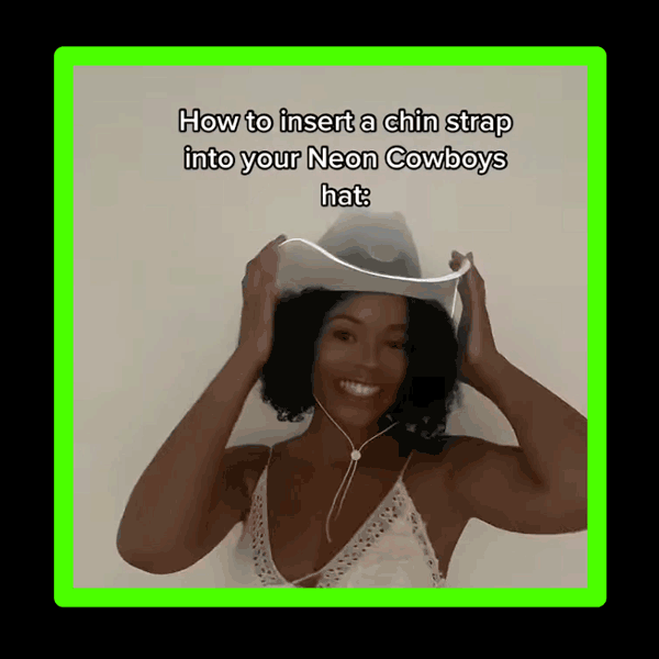 🟢 Keep Your Hat Secure! Chin Straps Now Only 6! Neon Cowboys