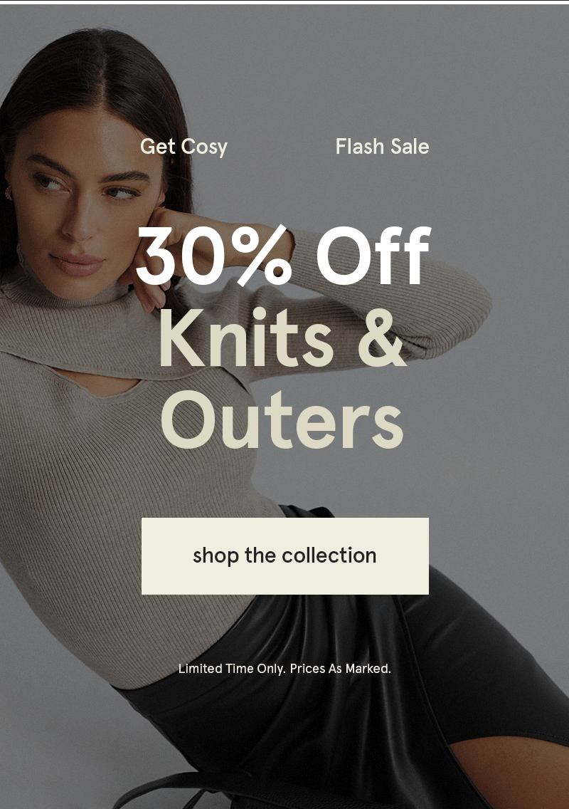 30% off knit & outers