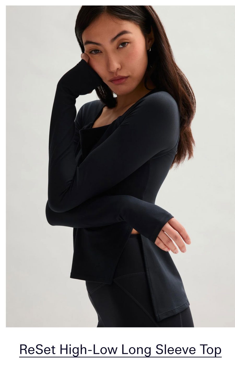 Black ReSet High-Low Long Sleeve Top