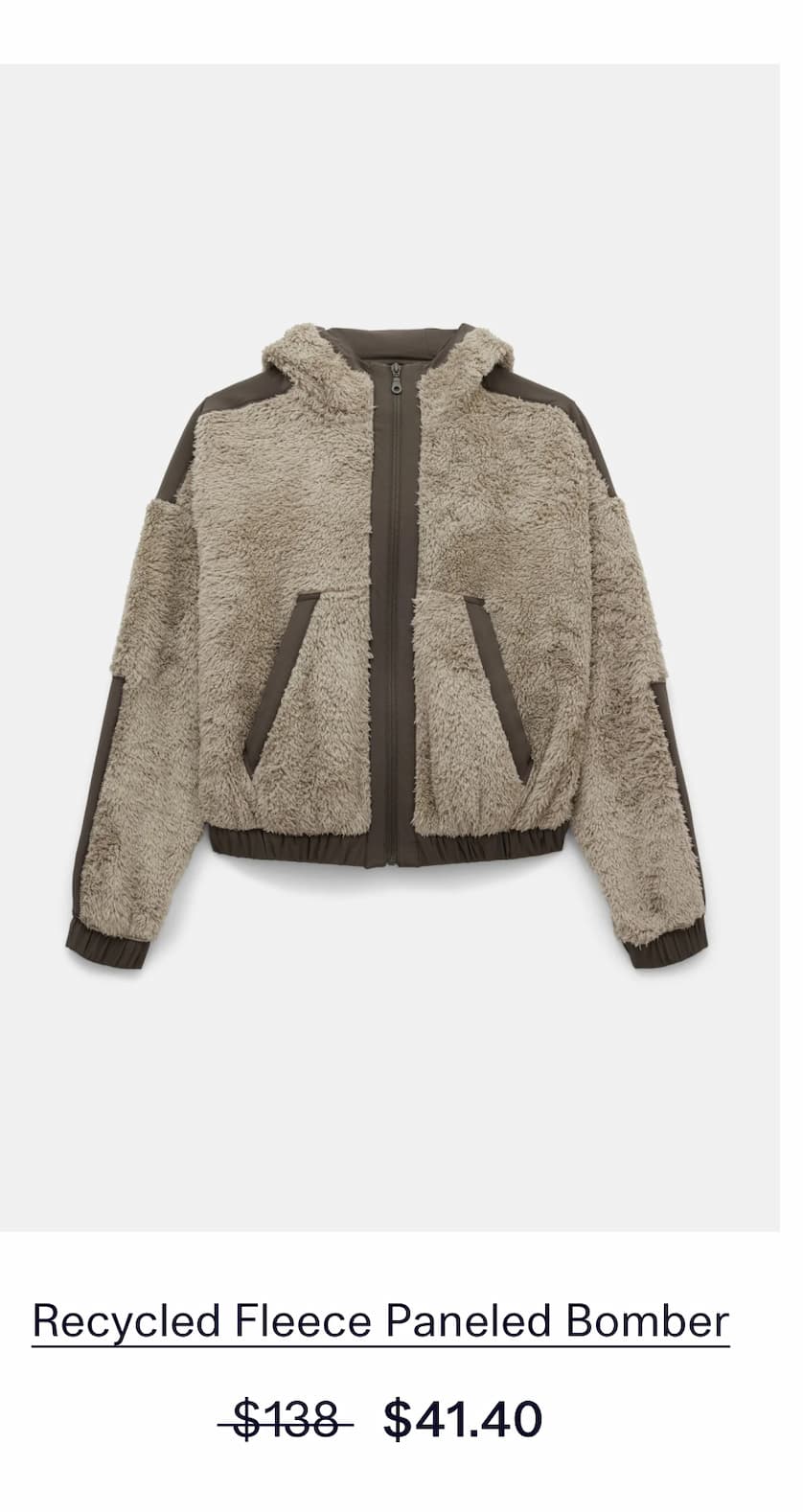 Recycled Fleece Paneled Bomber