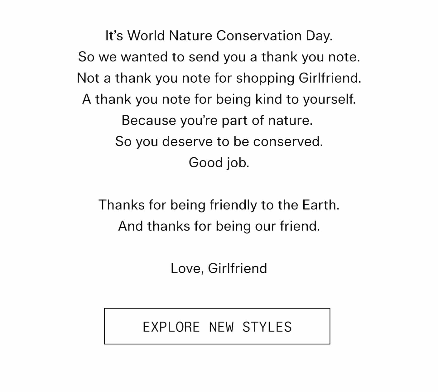 girlfriend collective |  World Nature Conservation Day