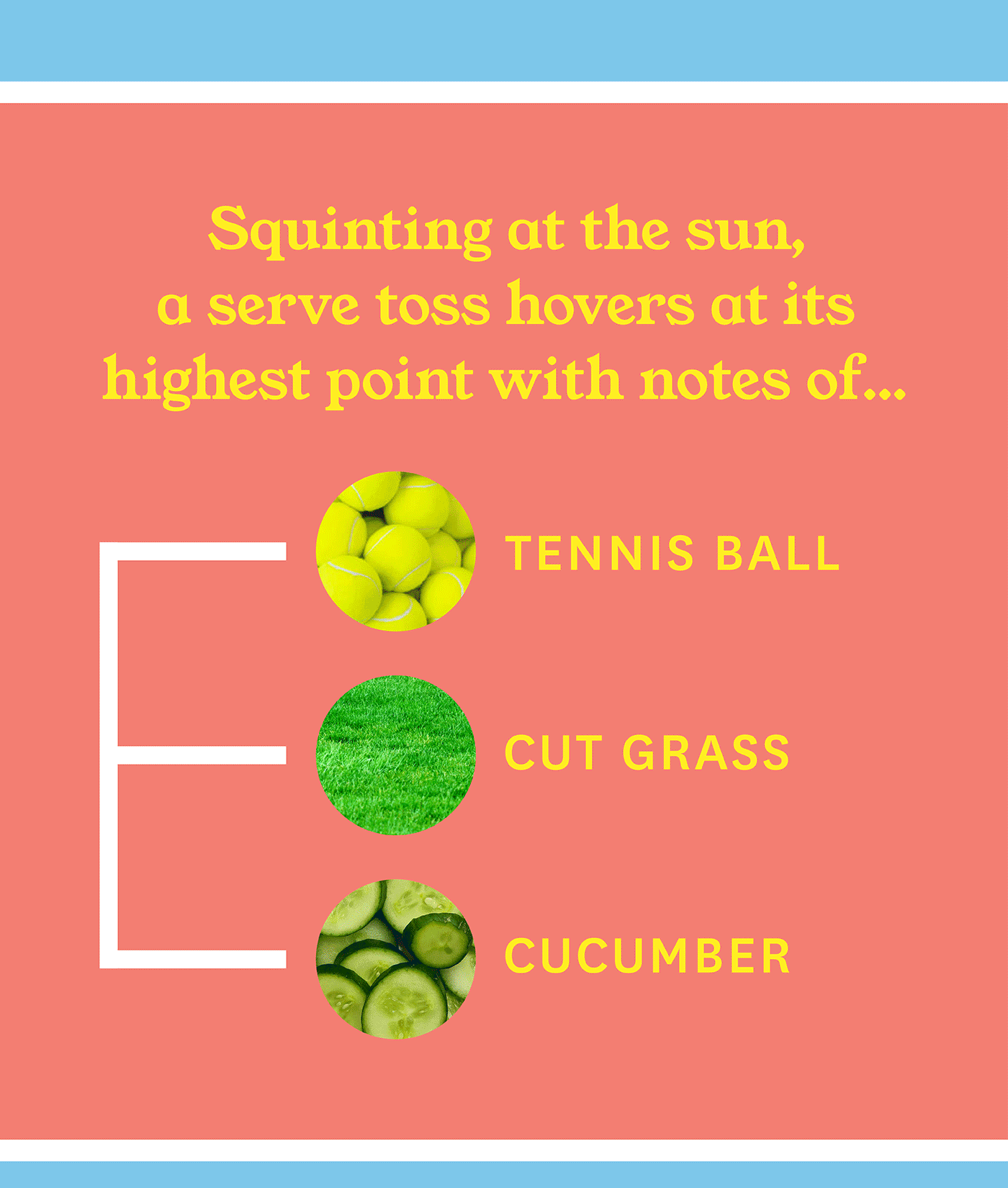 Squinting at the sun, a serve toss hover at its highest point with notes of...