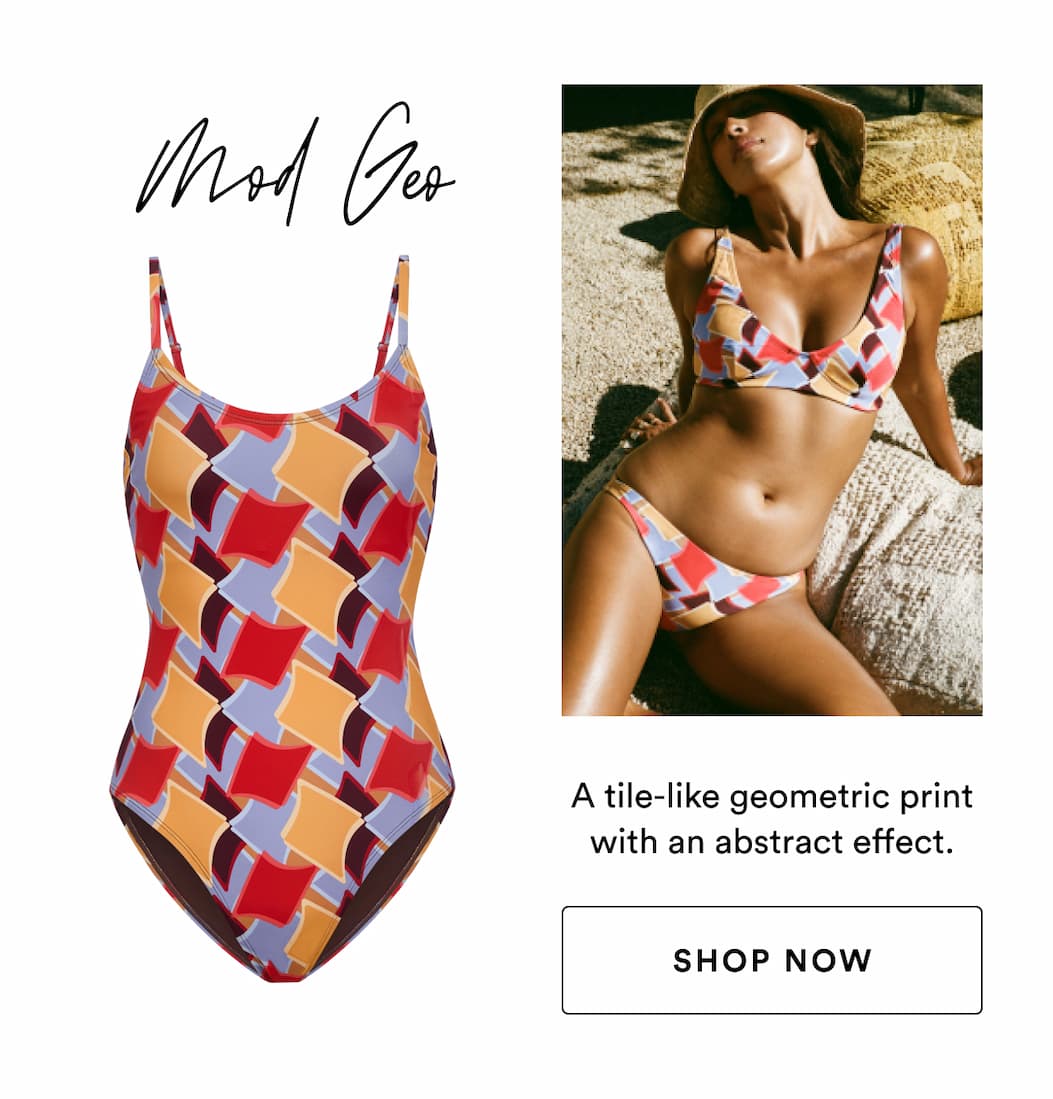 Mod Geo | A tile-like geometric print with an abstract effect. | SHOP NOW