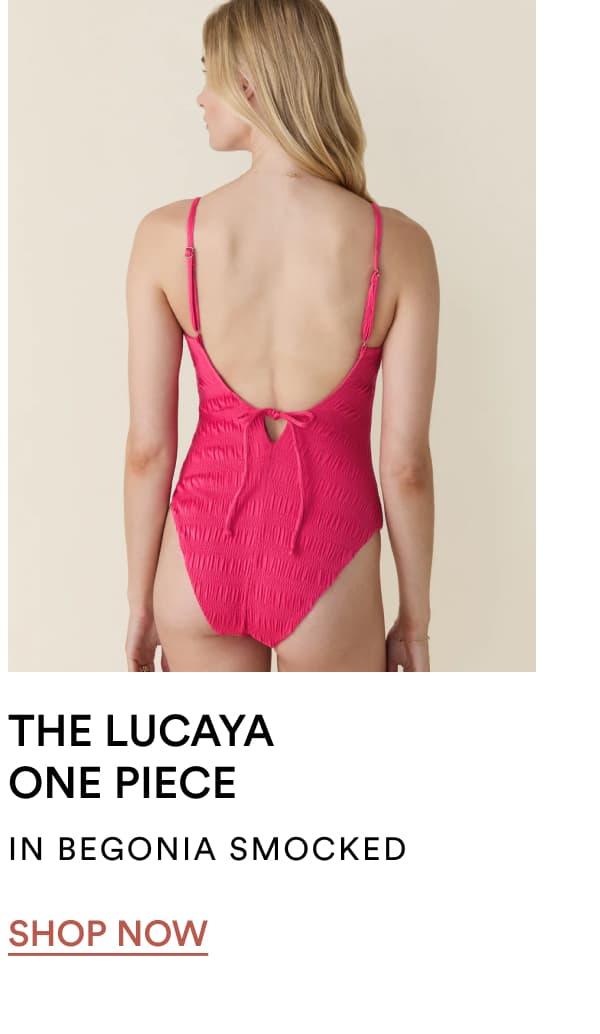 THE LUCAYA ONE PIECE IN BEGONIA SMOCKED | SHOP NOW