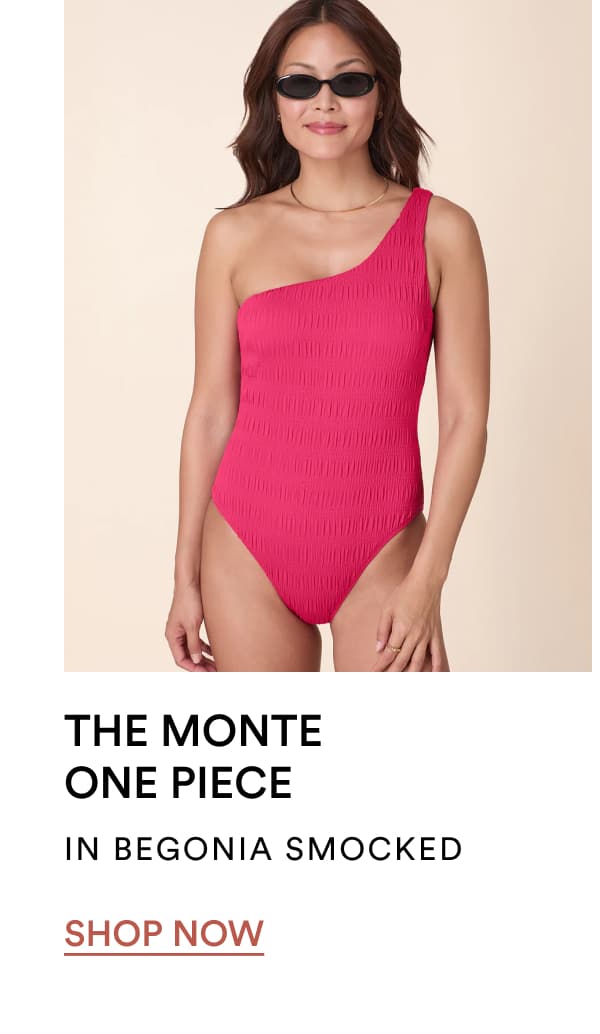 THE MONTE ONE PIECE IN BEGONIA SMOCKED | SHOP NOW