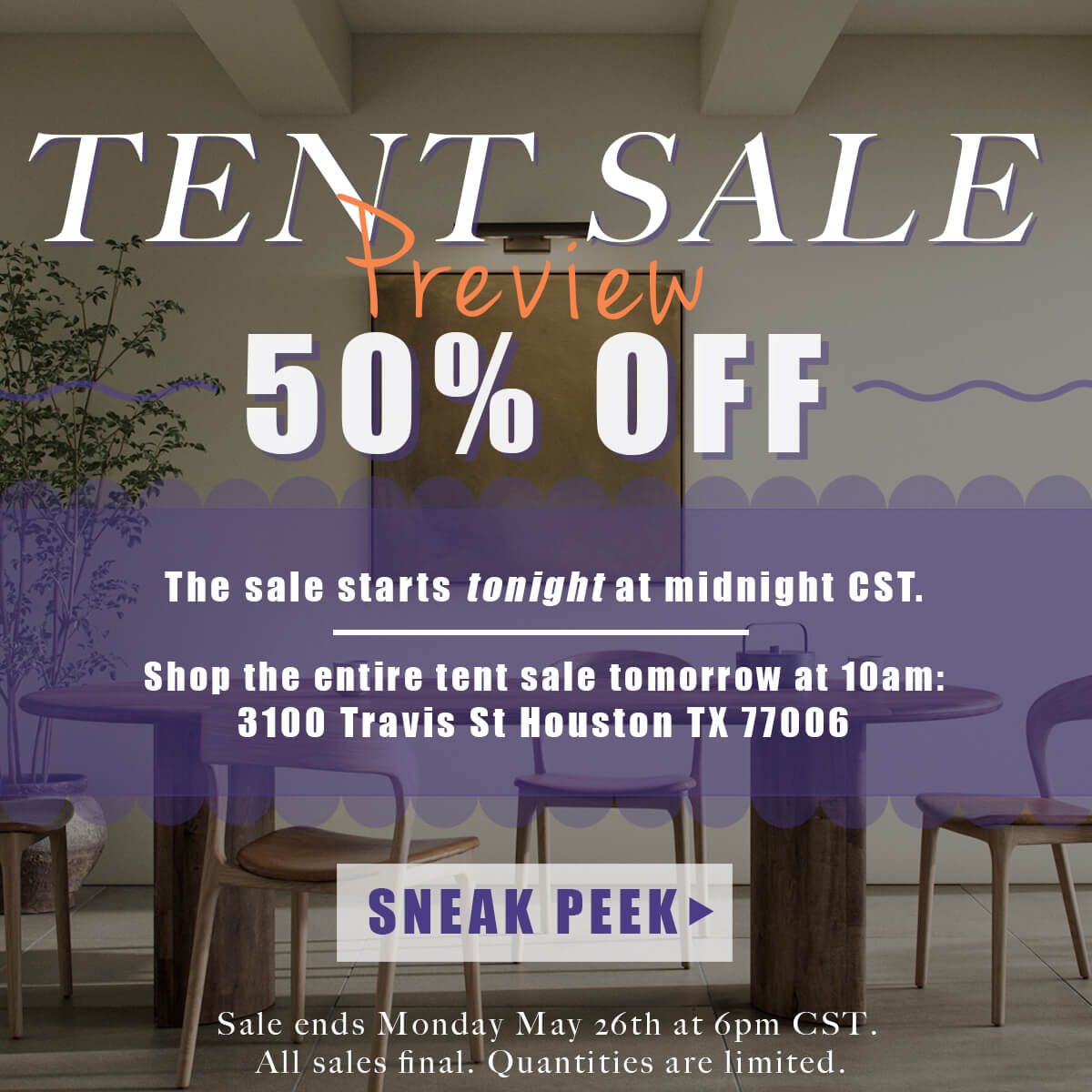 High Fashion Home Tent Sale
