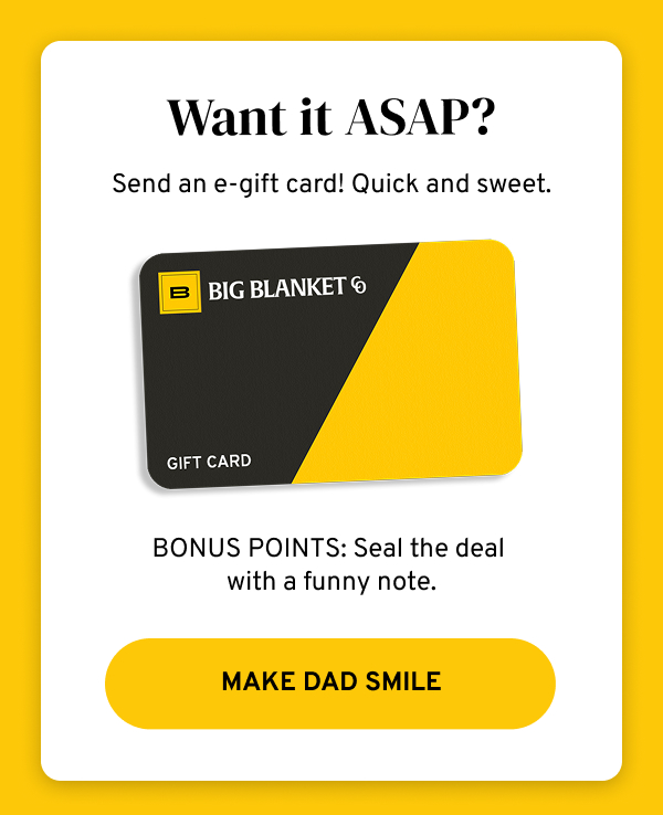 want it asap? send an e-gift card! 