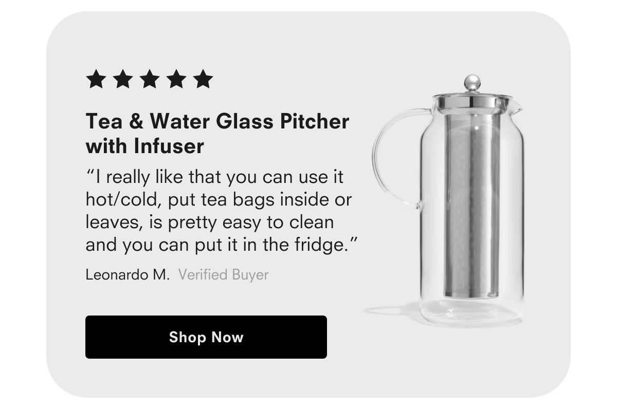 Tea & Water Glass Pitcher with Infuser