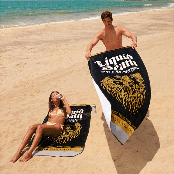 Back From The Dead Liquid Death Beach Towel Liquid Death