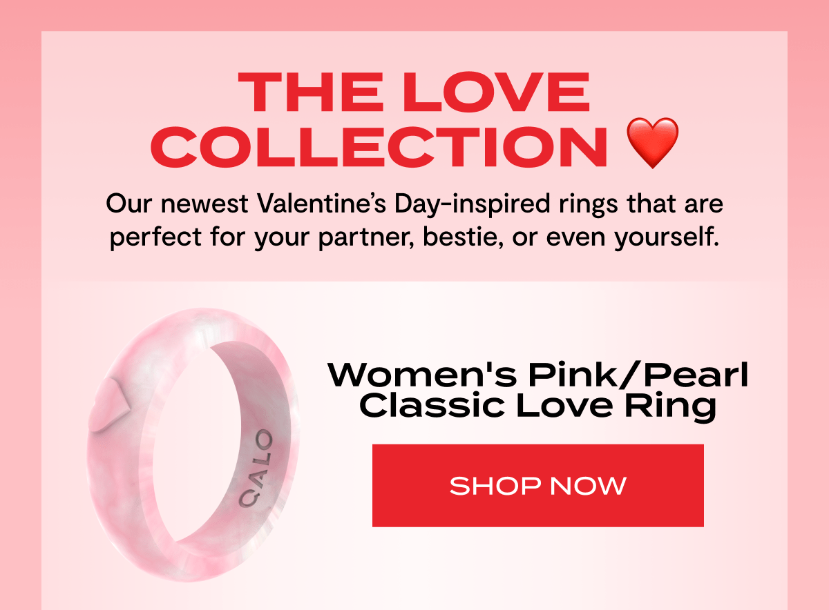 The Love Collection | Our Newest Valentine's Day-Inspired rings that are perfect for your partner, bestie, or even yourself. | Women's Pink/Pearl Classic Love Ring | Shop Now
