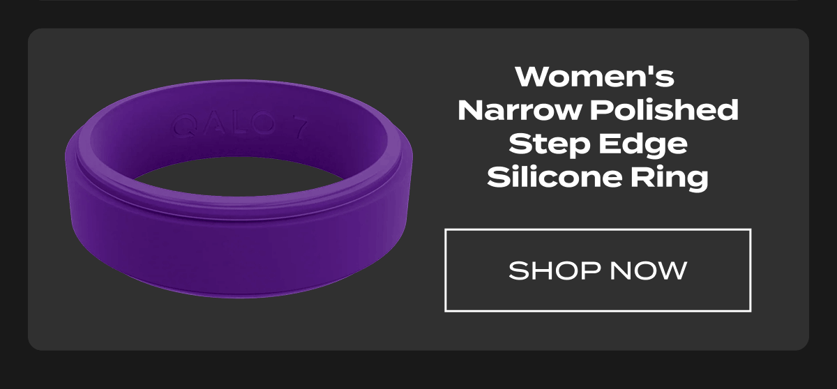 Women's Narrow Polished Step Edge Silicone Ring | Shop now