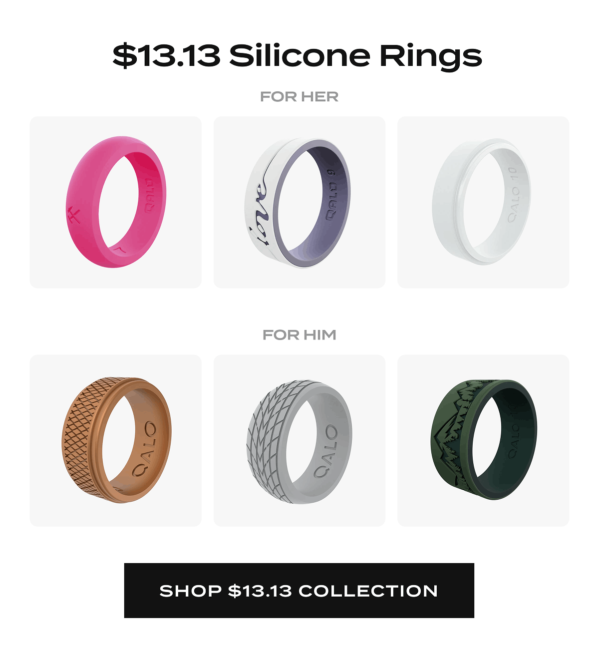 $13.13 Silicone Rings | For her | For him | Shop $13.13 Collection