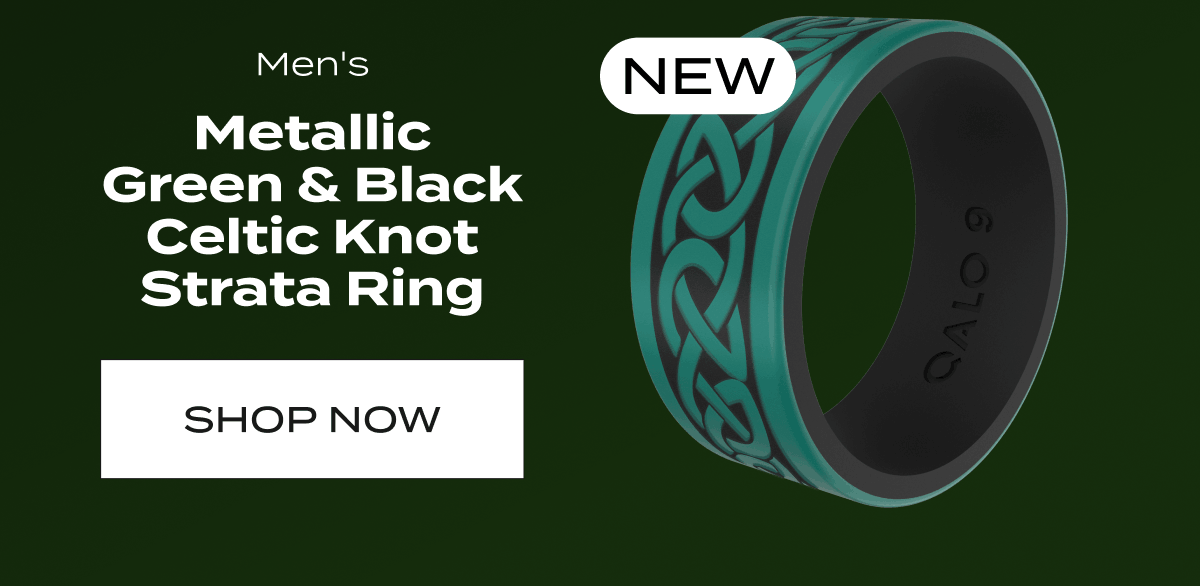 Men's | New | Metallic Green & Black Celtic Knot Strata Ring | Shop now