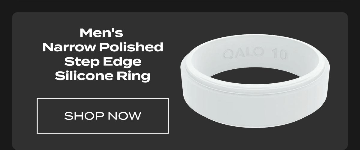 Men's Narrow Polished Step Edge Silicone Ring | Shop now