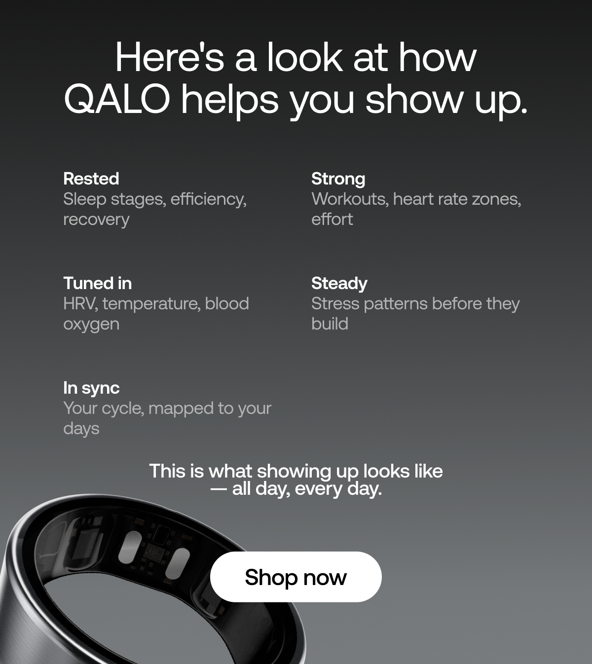 Here's a look at how QALO helps you show up.