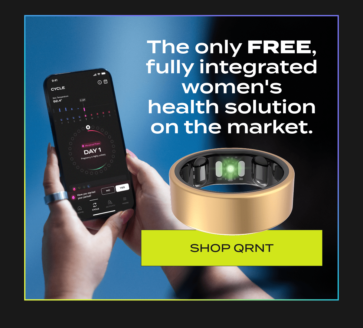 The only FREE, fully integrated women's health solution on the market. | Shop QRNT