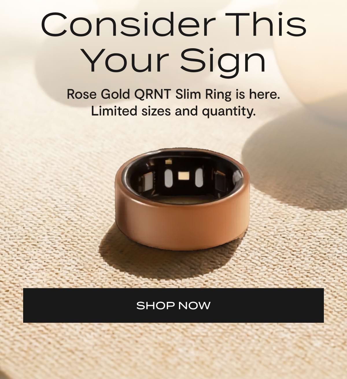 Consider This Your Sign. | Rose Gold QRNT Slim Ring is here. Limited sizes and quantity. | SHOP NOW