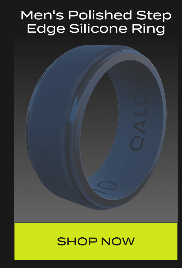 Men's Polished Step Edge Silicone Ring | Shop now