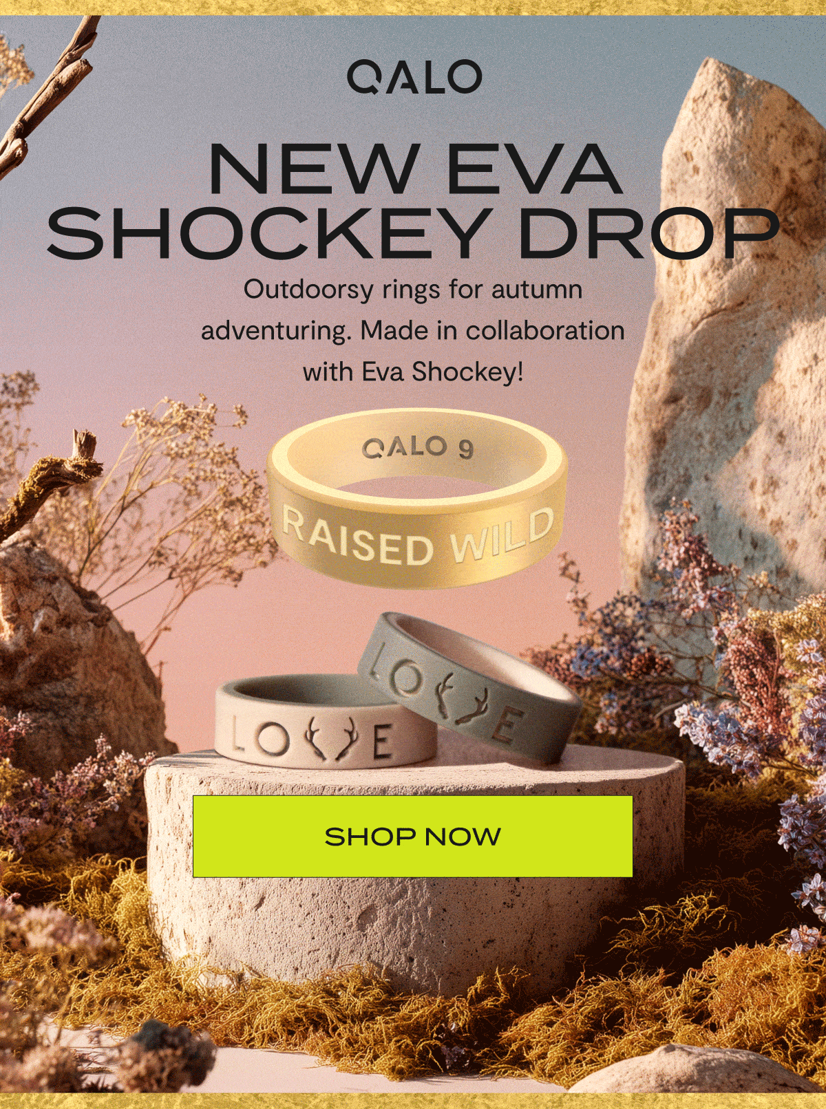 Qalo | New Eva Shockey Drop | Outdoorsy rings for autumn adventuring. Made in collaboration with Eva Shockey! | Shop Now