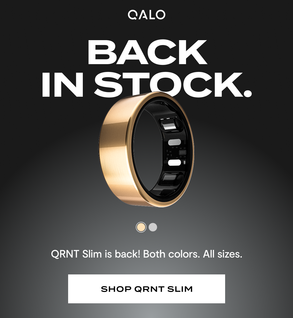 Gold QRNT Slim is back! Both colors. All sizes.