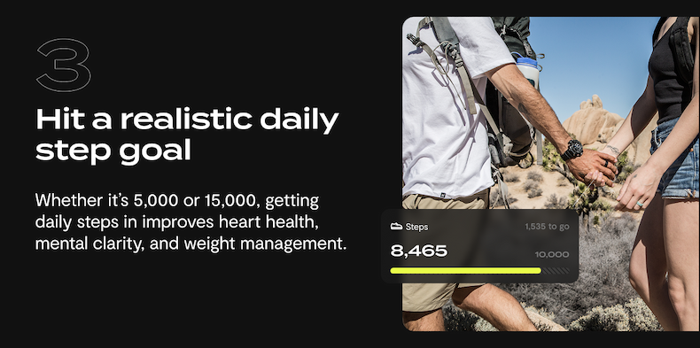 Hit a realistic daily step goal