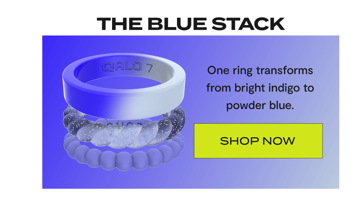 The Blue Stack | One ring transforms from bright indigo to powder blue. | Shop Now