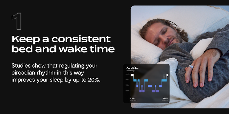 Keep a consistent bed and wake time