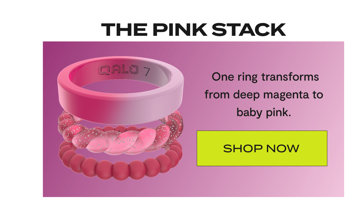 The Pink Stack | One ring transforms from deep magenta to baby pink. | Shop Now