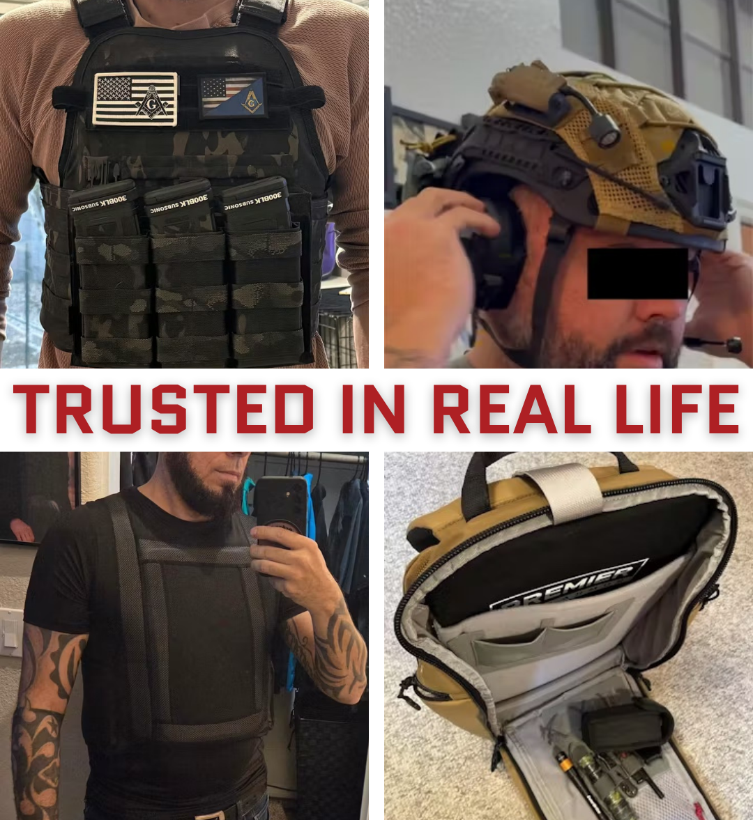 Customers wearing Premier Body Armor in daily life