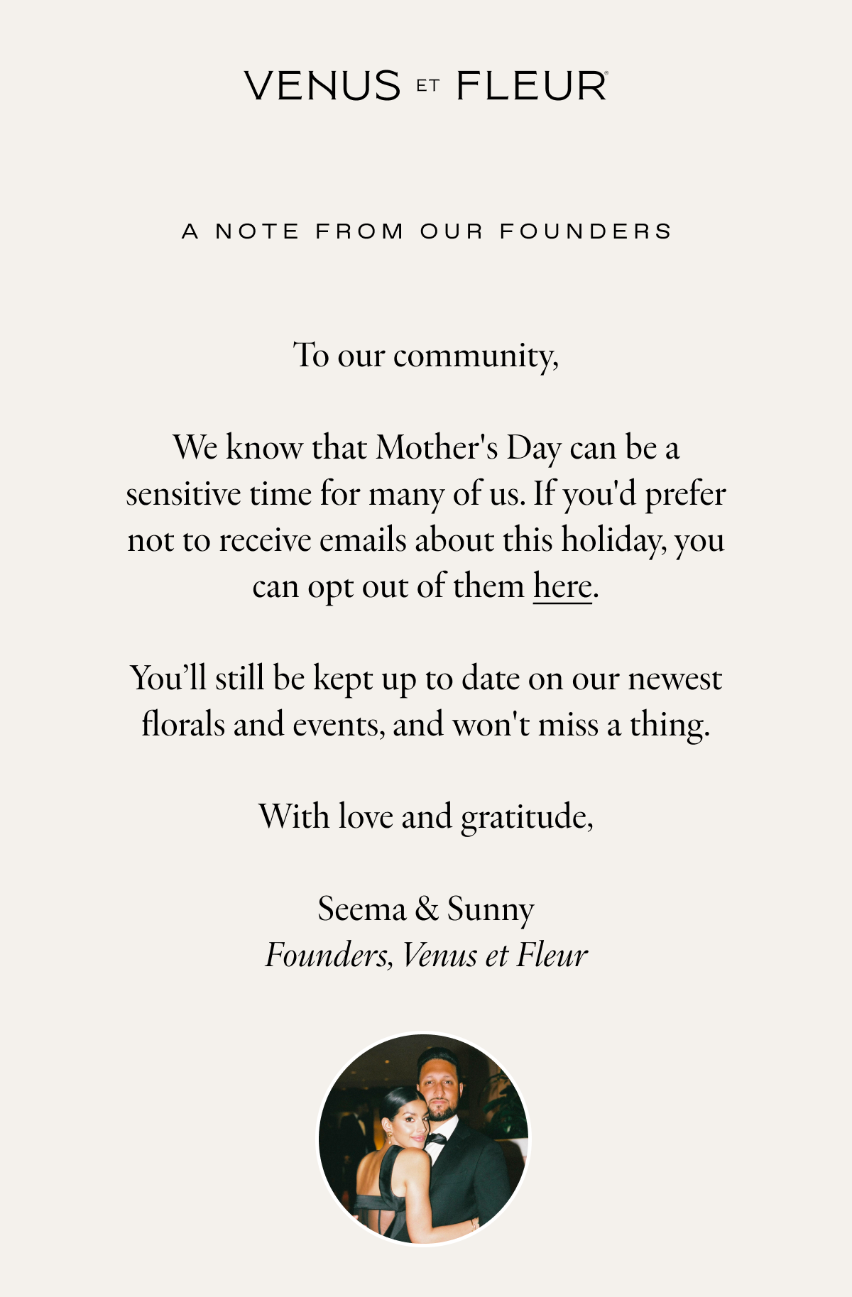 Mother's Day Opt Out