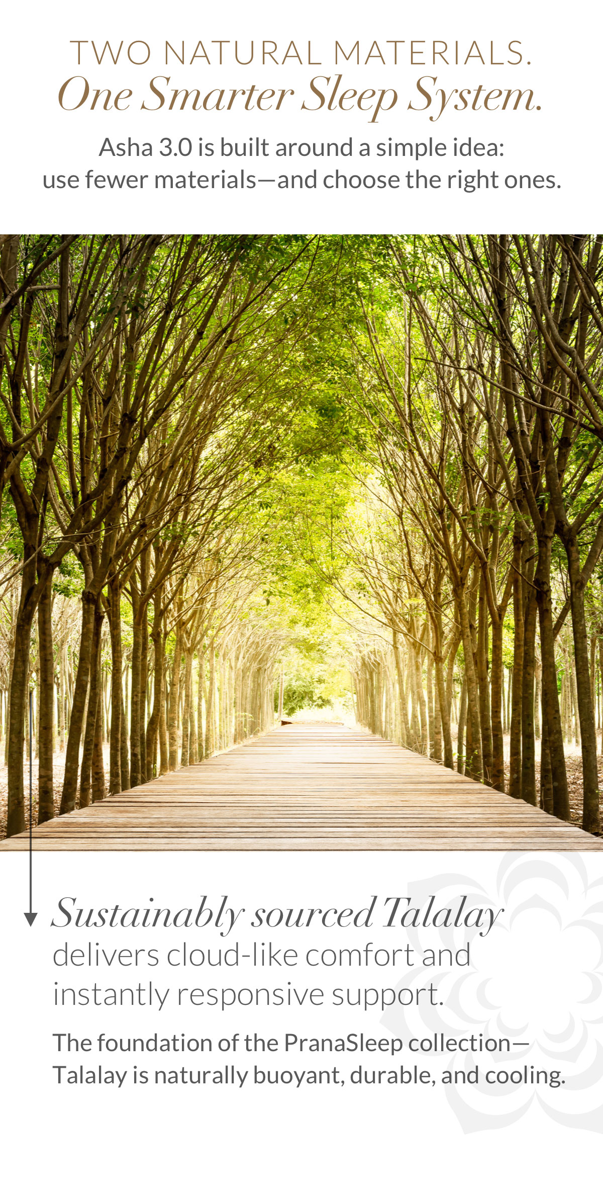 Two natural materials. One Smarter Sleep System.