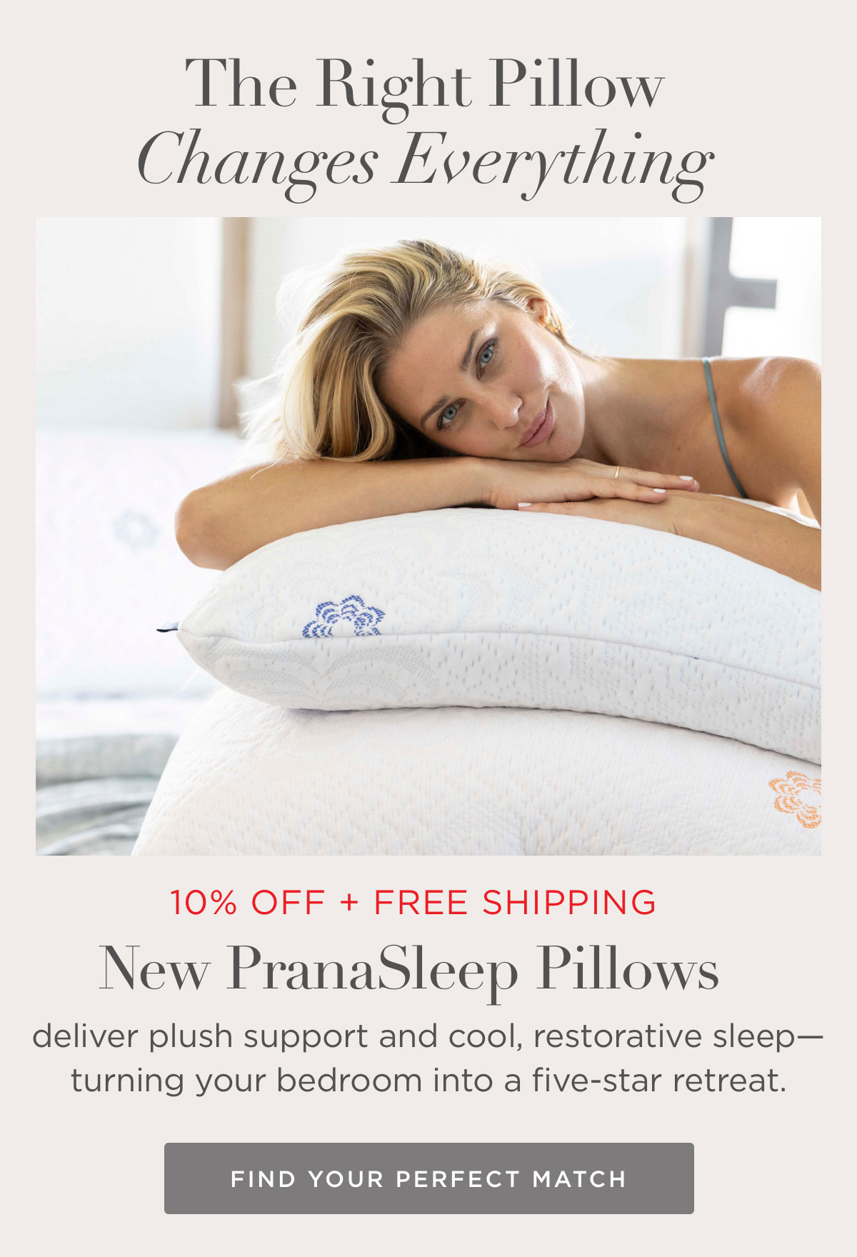 10% off PranaSleep Pillows