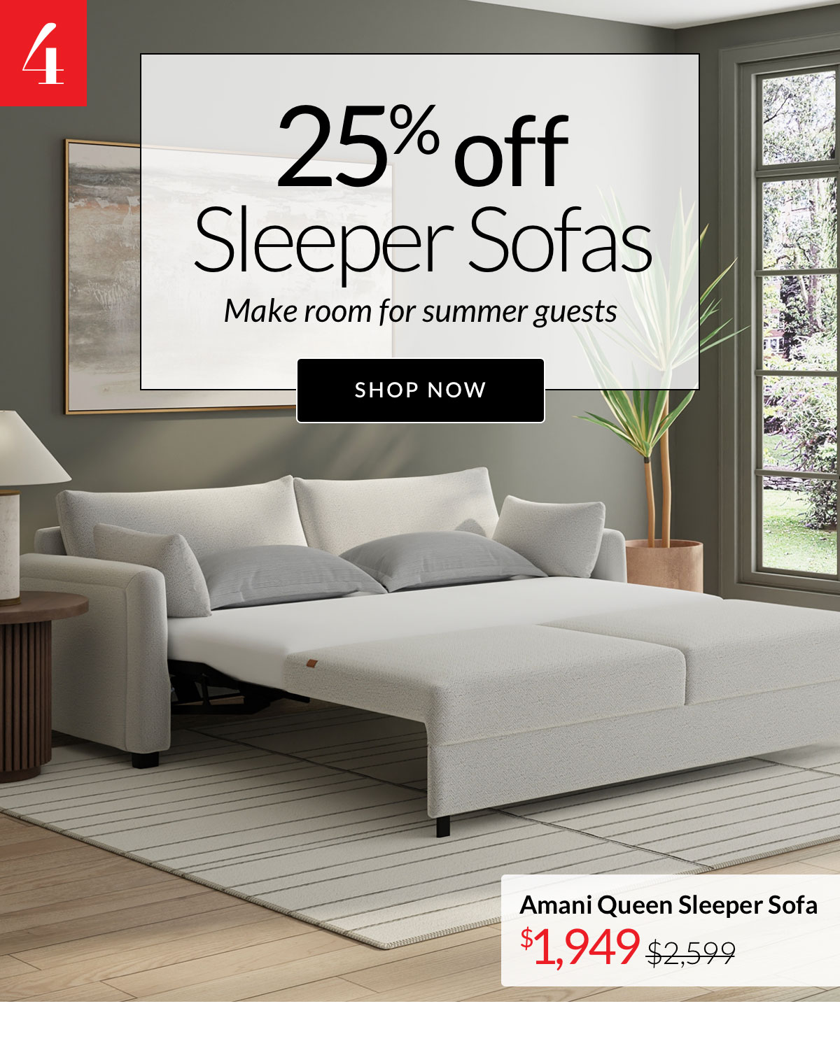 25% off Sleeper Sofas - Shop Now