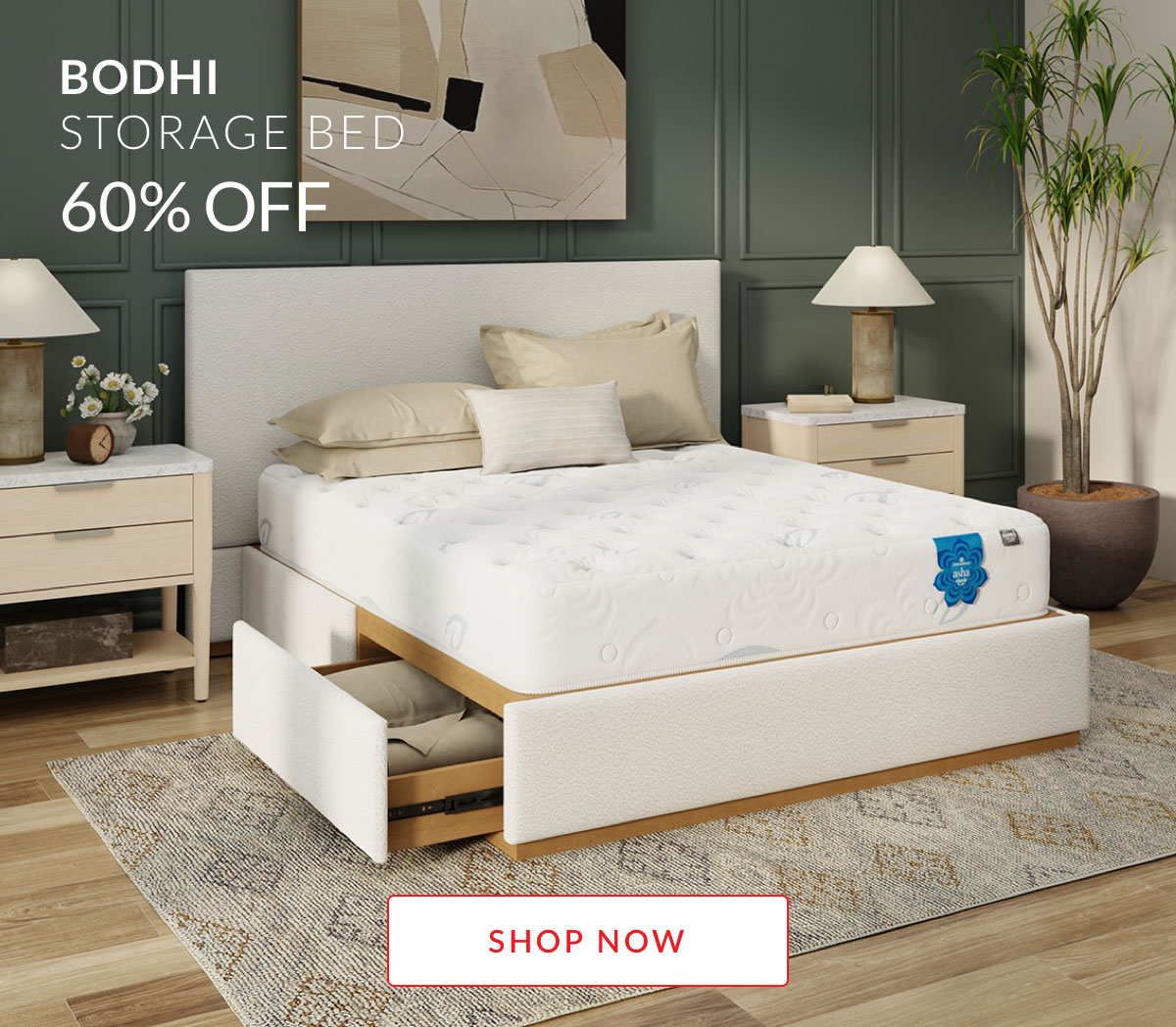 60% off Bodhi Storage Bed - Shop Now