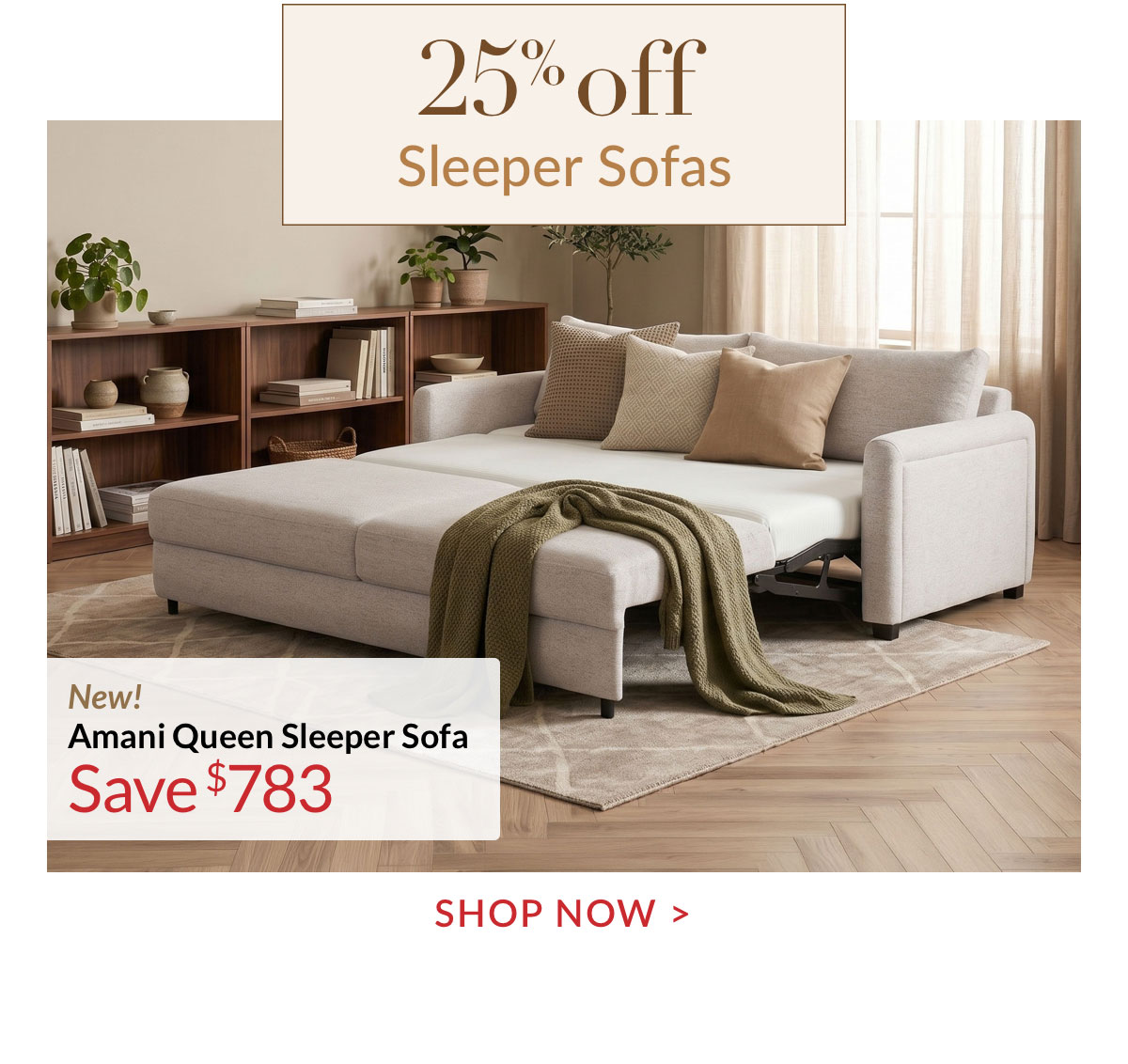 UP TO 25% OFF SLEEPER SOFAS