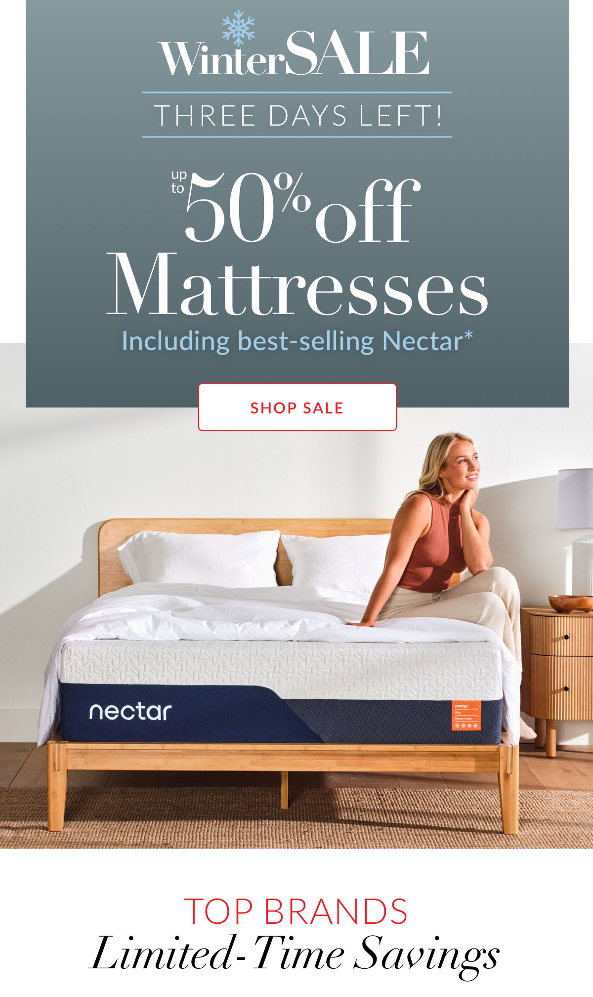 Up to 50% off Mattresses including best-selling Nectar