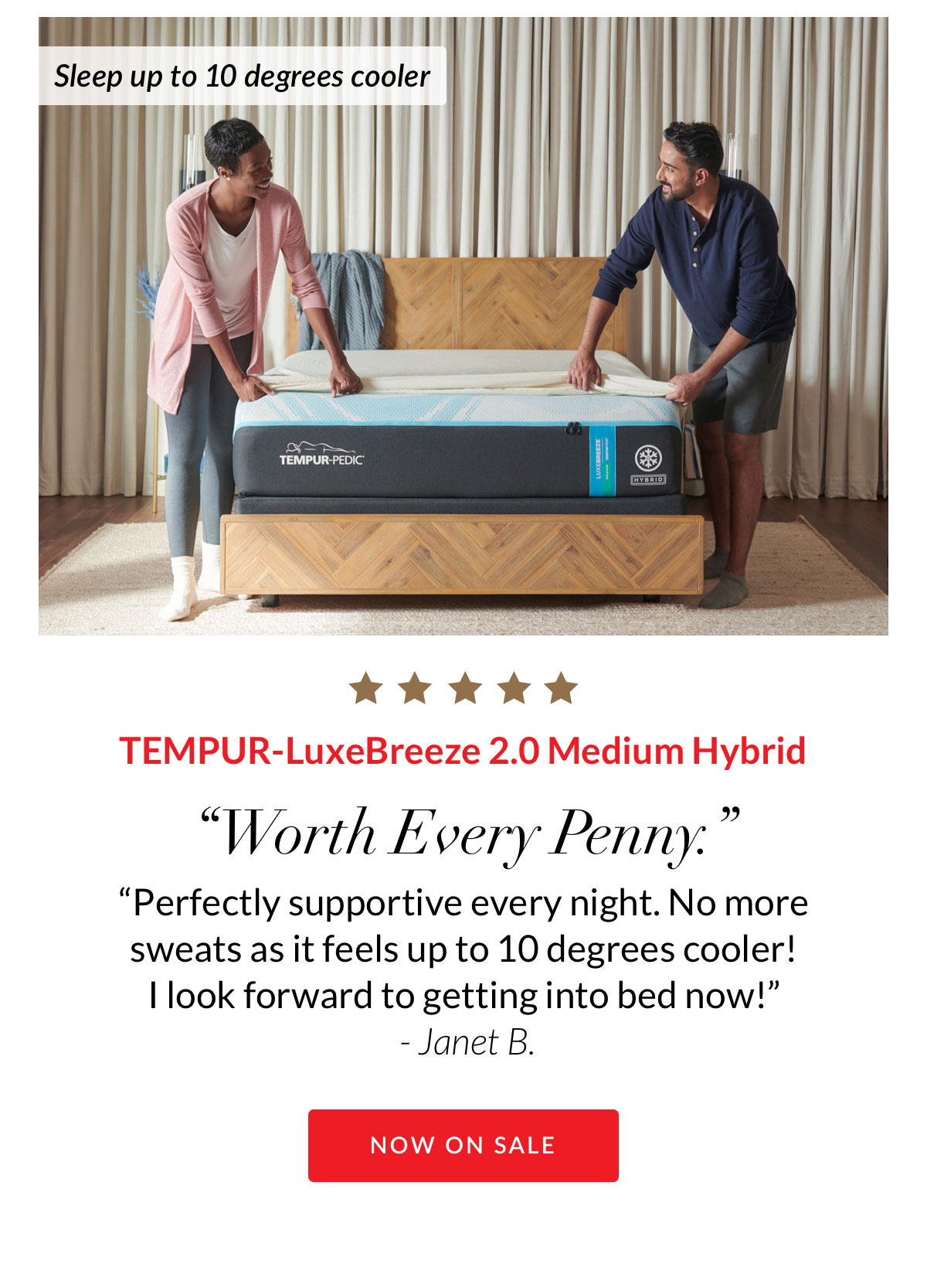 TEMPUR-LuxeBreeze 2.0 Medium Hyrbid - Now on Sale