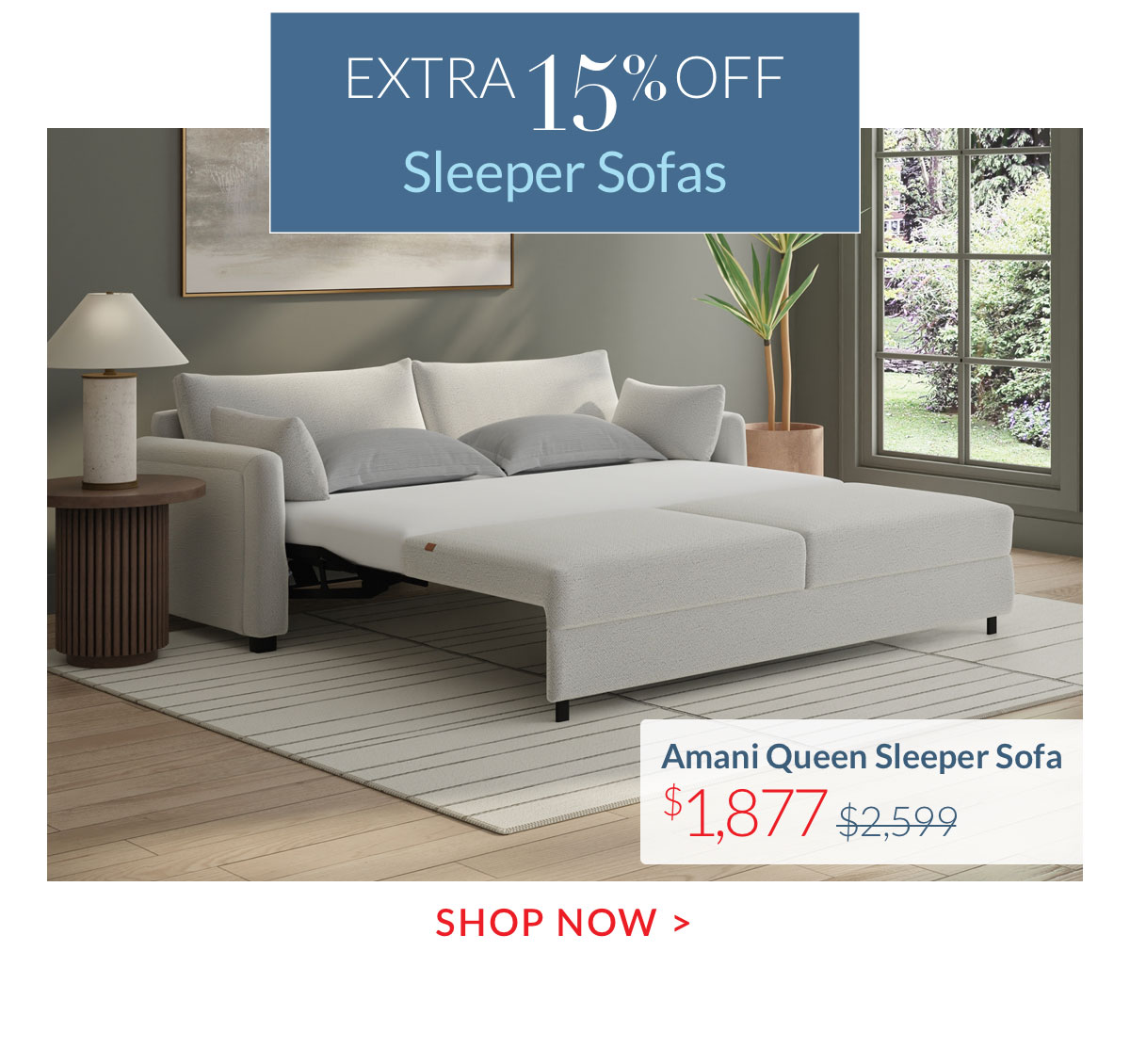 Extra 15% off Sleeper Sofas