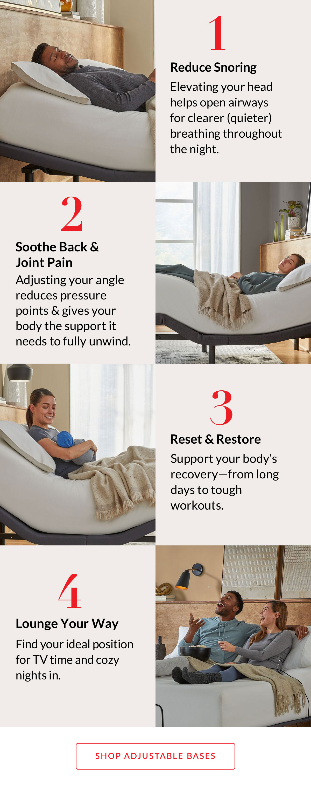 Transform your rest with the push of a button - Shop Adjustable Bases