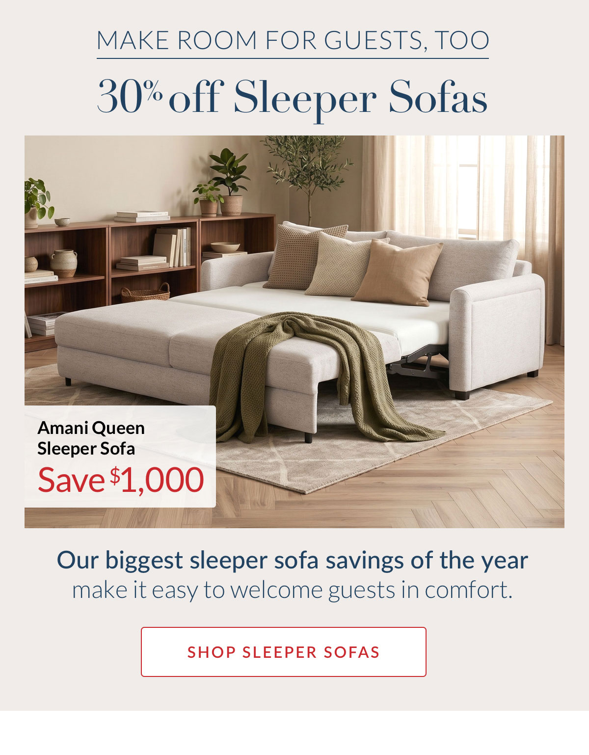 30% off Sleeper Sofas