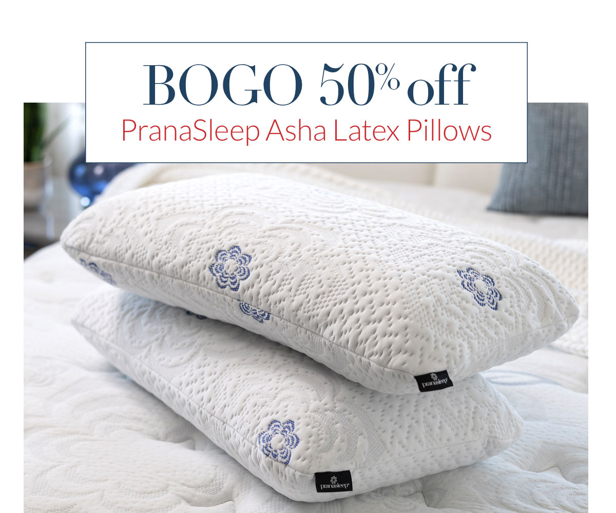BOGO 50% off PranaSleep Asha Latex Pillows