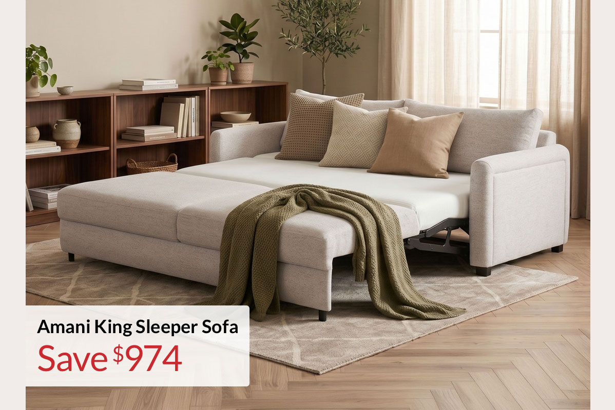 Save $974 on Amani King Sleeper Sofa