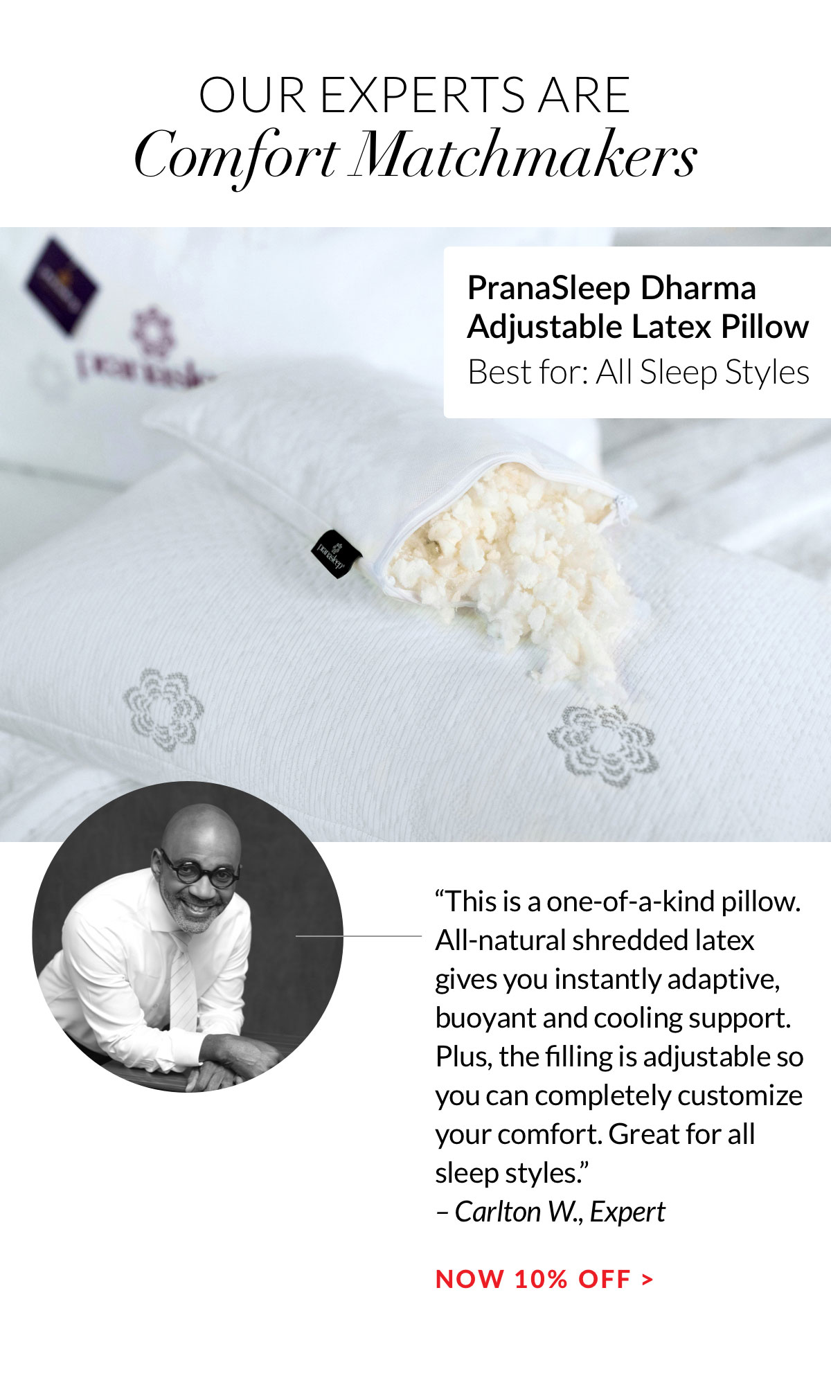 Shop Dharma Adjustable Latex Pillow - Now 10% off