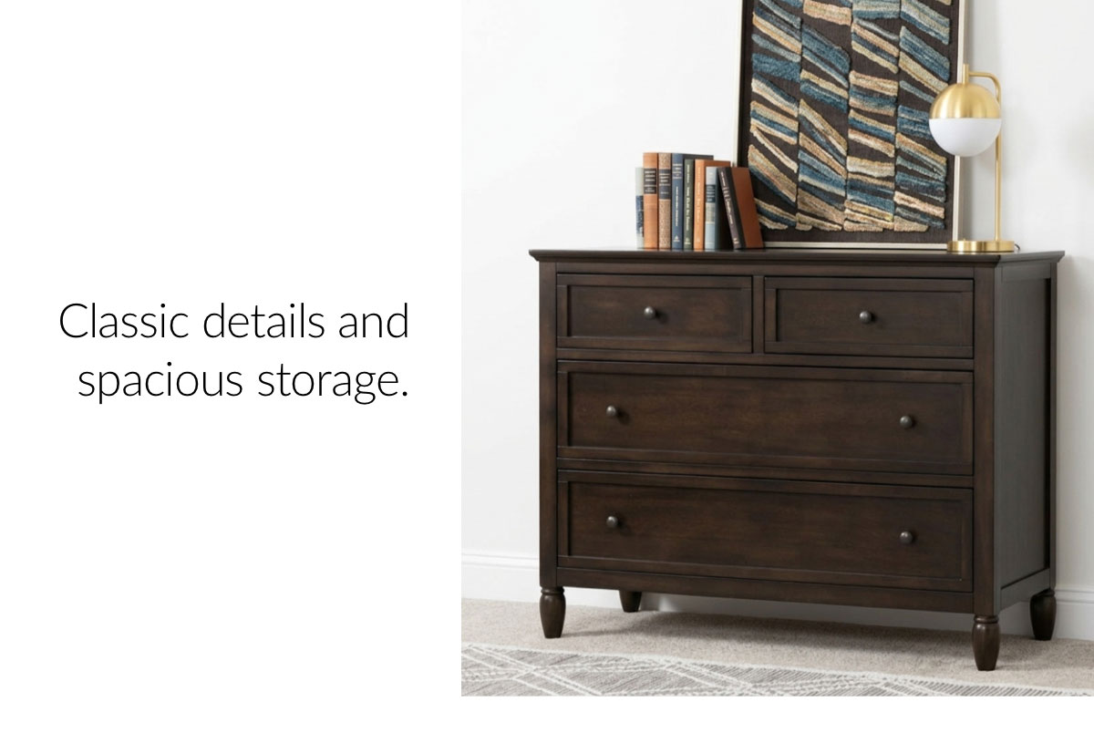 4-Drawer Dresser - Classic details and spacious storage.