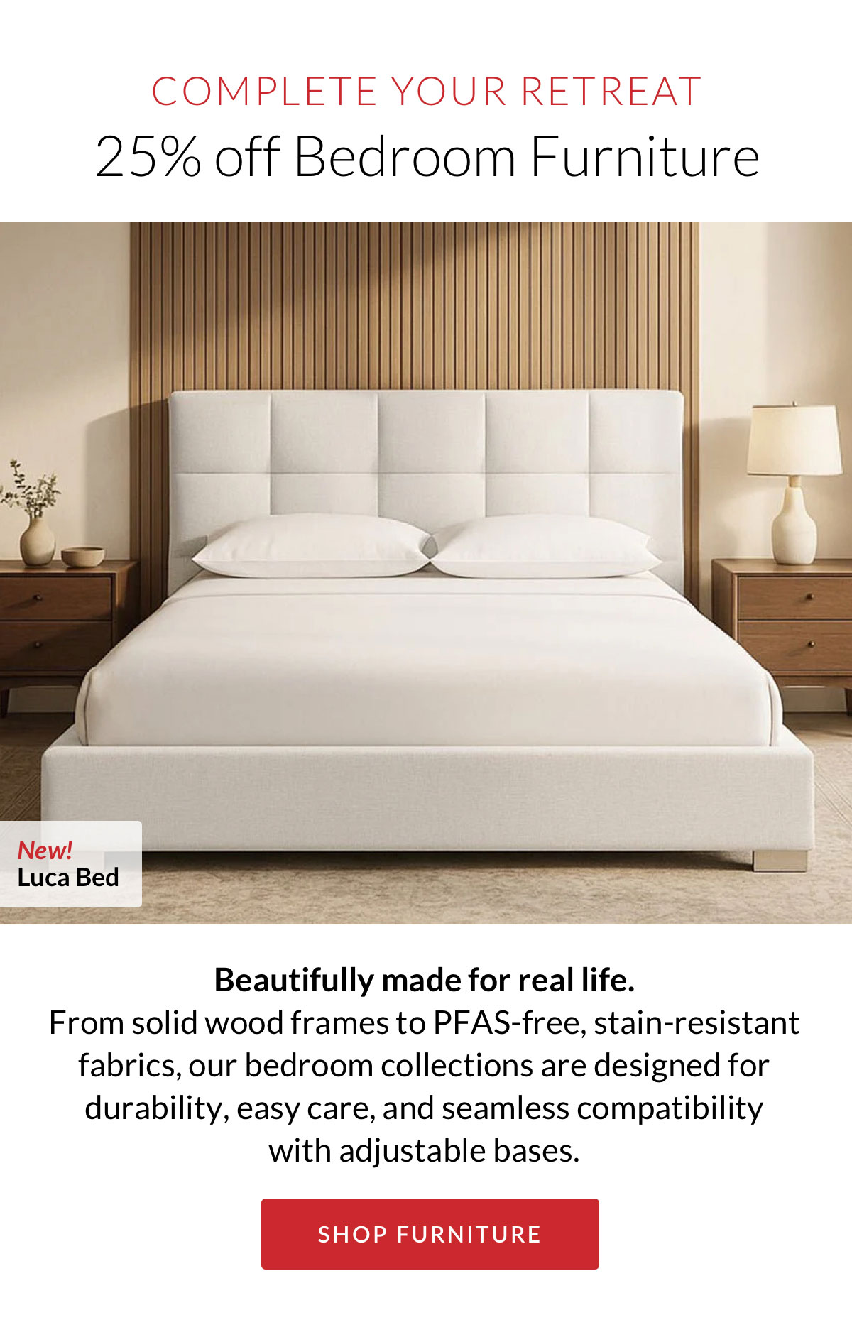 25% off Bedroom Furniture